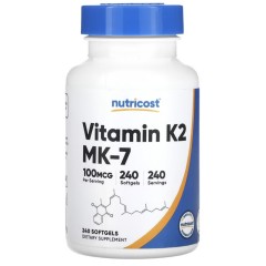 Nutricost, витамин K2, MK-7, 100 мкг, 240 капсул